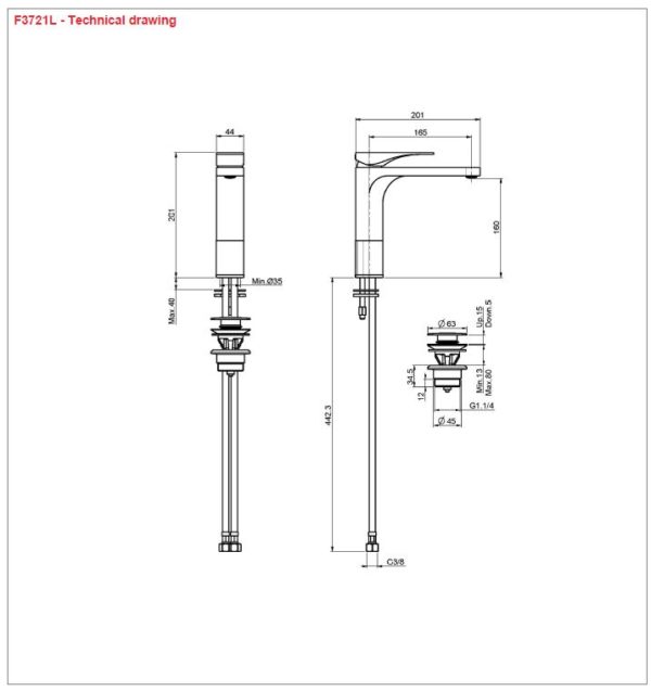 Buy QUAD - basin mixer 206mm Online | White Bathroom Co